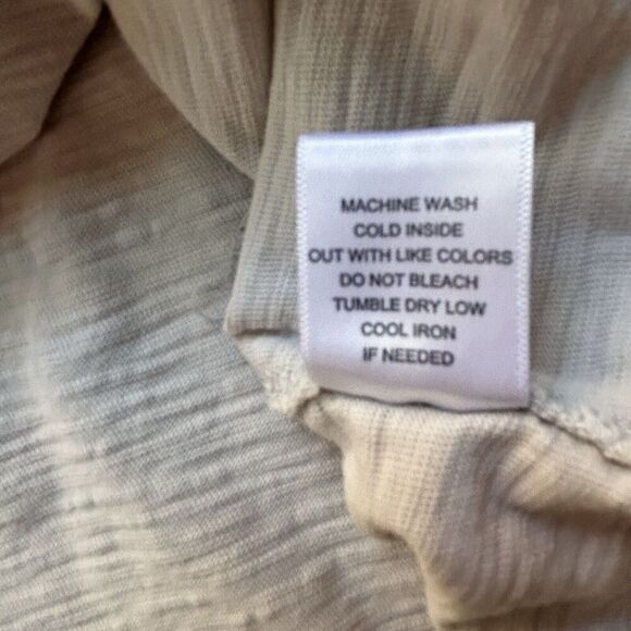 Escape By Habitat Beige Tunic T Shirt Slub Knit Curved Hem Neutral Minimalist XL - Picture 5 of 8